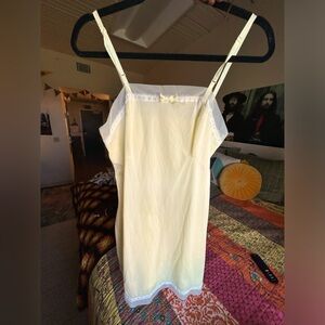 S/M fitting shear yellow(more yellow in person) babydoll dress brand-Lorraine